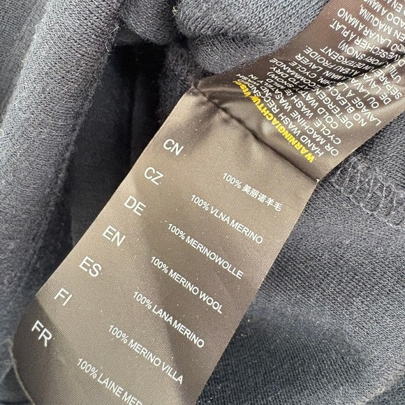 KUHL Mens Merino Wool 1/4 Zip Pullover Sweater Size M Navy Brown Stripe - Picture 3 of 7